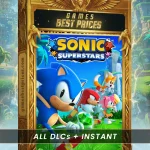 Explosive fighting-game art from Sonic Superstars + Coleção Completa PC Digital with signature characters.