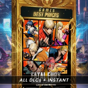 Explosive fighting-game art from FATAL FURY: City of the Wolves Steam Pc with signature characters.